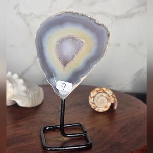 Druzy Agate Freeform With Stand Crystal Brazil #9